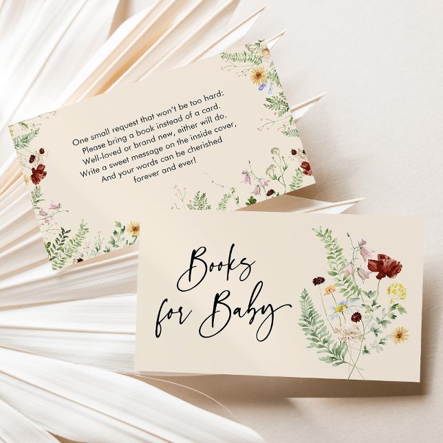 Blumenbücher für Babydusche Brunch-Umschließkarte Visitenkarte (Von Creator hochgeladen)
