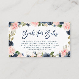 Blumenbücher für Babykarten für Navy & Blush Visitenkarte