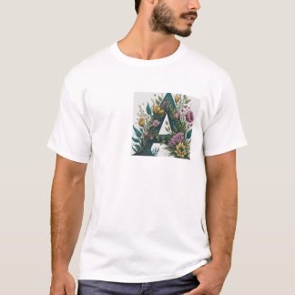 Blumenbuchstaben beginnen mit "Ein Name-Design-T - T-Shirt