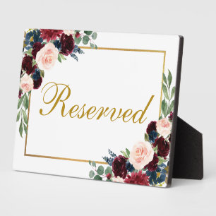 Blumenburgund Blue Wedding Reserviert 12x18 Table Fotoplatte
