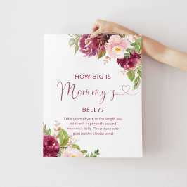 Blumenburgund wie groß das Bauchspiel der Mama ist Poster