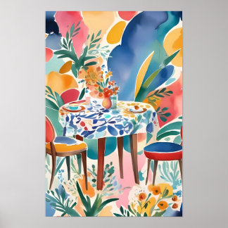 Blumencafé Traumhaft Ein Poster nach Art der Zufri