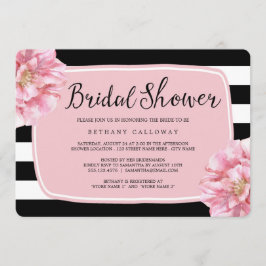 Blumenchic Brautdusche Einladung / Rosa