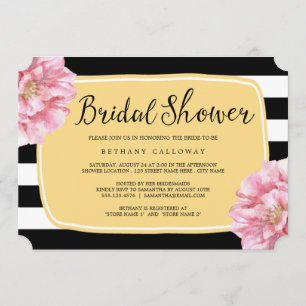 Blumenchic Bridal Dusche Einladung / Gelb
