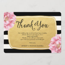 Blumenchic Foto Dankeschön Card / Gold