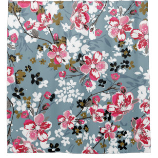 Blumenchic: Kleine Blossom-Hintergründe Duschvorhang