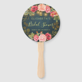 Blumenchic-Rose Brautparty Willkommensgruß Fächer