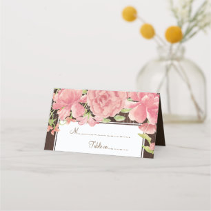 Blumenchic rustikaler Hochzeitstisch Platzkarte