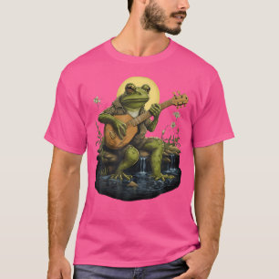 Blumencockner-Frosch Acoustic Gitarre spielen T-Shirt