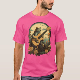 Blumencockner-Frosch Acoustic Gitarre spielen T-Shirt