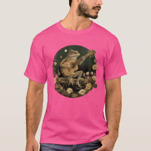 Blumencockner-Frosch Acoustic Gitarre spielen T-Shirt
