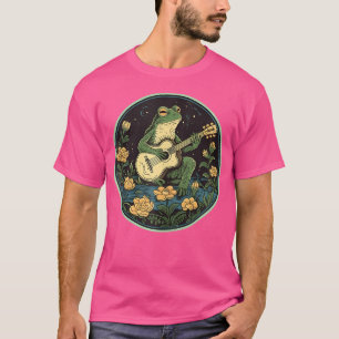Blumencockner-Frosch Acoustic Gitarre spielen T-Shirt