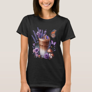 Blumencocktail-Cup-Ice Latte Summer Blume Lavend T-Shirt