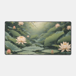 Blumencocktail-Desk-Matte, Asian Lotus Blume & Schreibtischunterlage