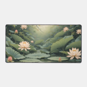 Blumencocktail-Desk-Matte, Asian Lotus Blume & Schreibtischunterlage