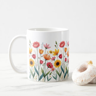 Blumencoffee Tasse - Farbenfrohe Blume Keramik Cup