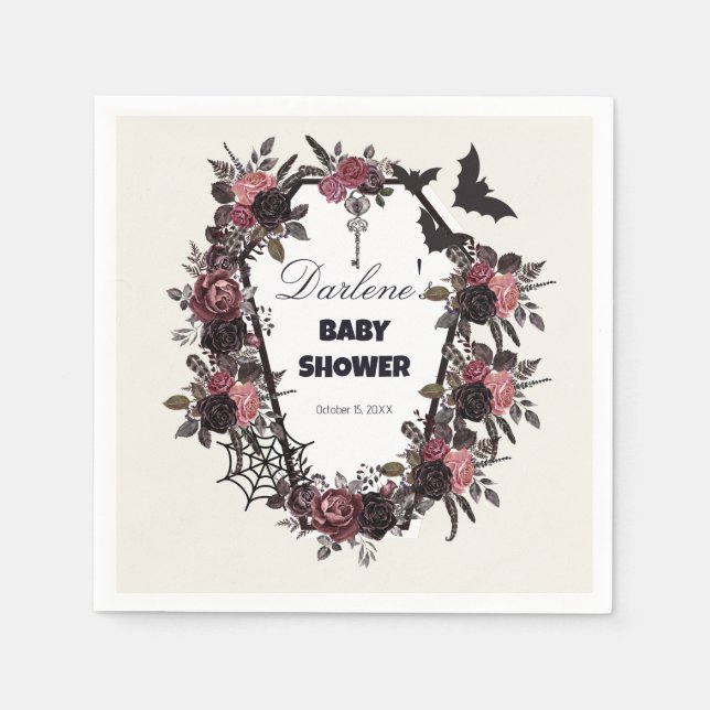 Blumencoffin Halloween-Kinderdusche Serviette (Vorderseite)