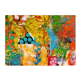 BlumenCollage Acryl Wandkunst