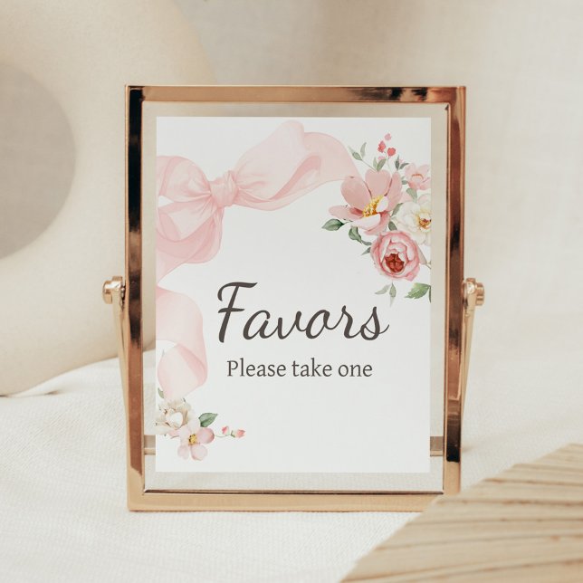 Blumencoquette Baby in Bloom Baby Duschfavoriten Poster (Baby in Bloom Floral Coquette Favors Sign)