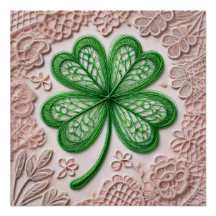 Blumencoquette Kleeblatt St Patrick's Day Poster