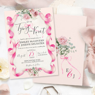 Blumencoquette Niedliche Vintage Hochzeit in Pink Einladung