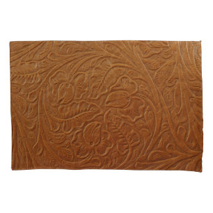 Blumencowboy-Western-Dekoration, braunes Leder. Kissenbezug
