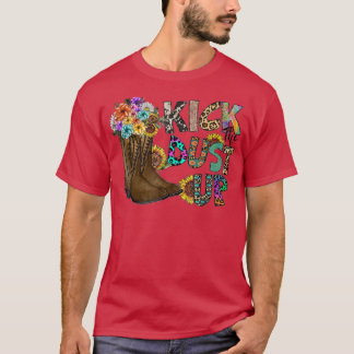 Blumencowgirl Stiefel Kick Dust Up Sonnenblumenleo T-Shirt