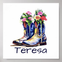 Blumencowgirl Stiefel personalisiert