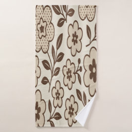 Blumencreme Badehandtuch