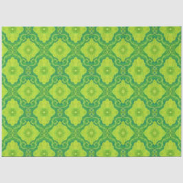 BlumenDamast Muster Grüne Zitronenblumen Gelbe Blu Seidenpapier