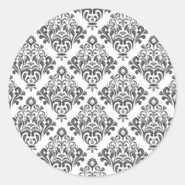 Blumendamastverzierung Runder Aufkleber