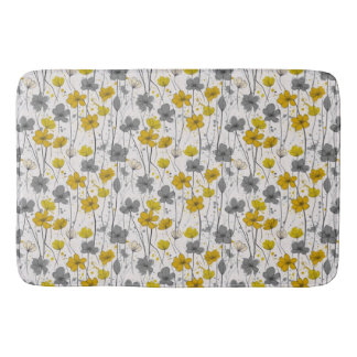 Blumendarstellung, abstrakte Wildblumen, modern Badematte