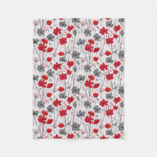 Blumendarstellung, abstrakte Wildblumen, modern Fleecedecke
