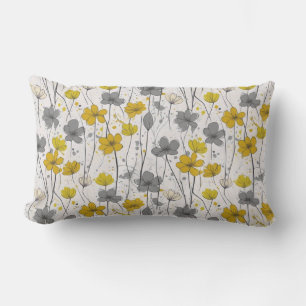 Blumendarstellung, abstrakte Wildblumen, modern Kissen Für Draußen