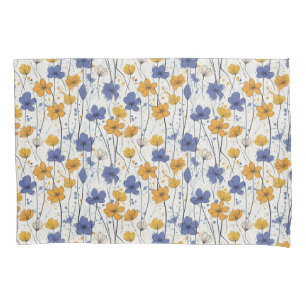 Blumendarstellung, abstrakte Wildblumen, modern Kissenbezug
