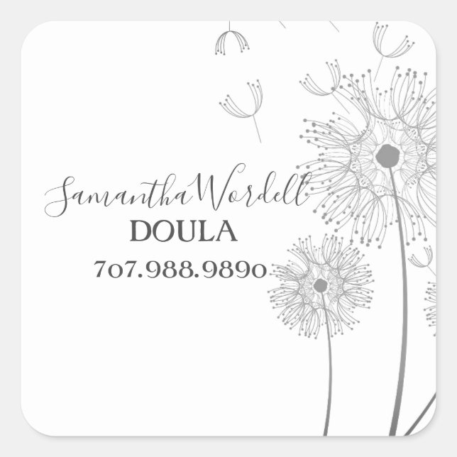 Blumendarstellung Geburtsstunde Doula oder Hebamme Quadratischer Aufkleber (Vorderseite)