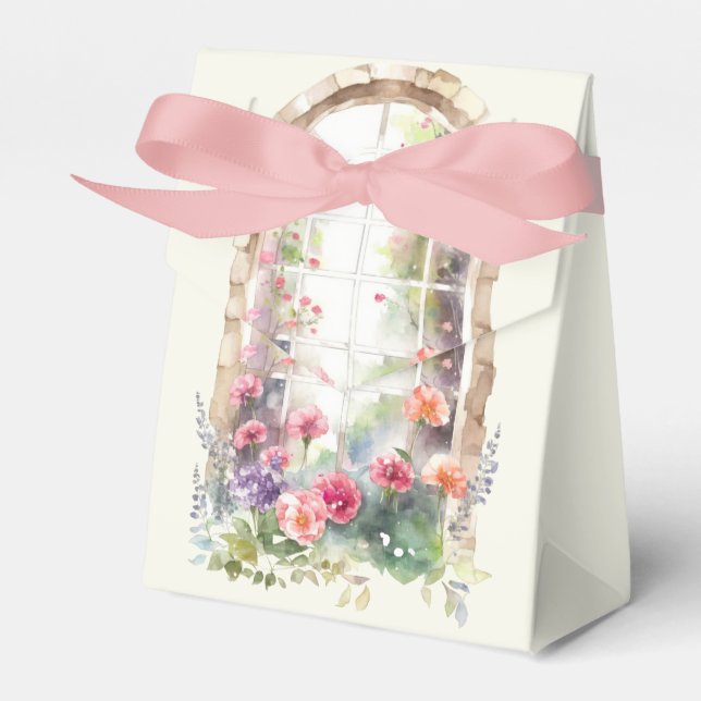 Blumendarstellung in Arted Window Geschenkschachtel (Vorderseite)