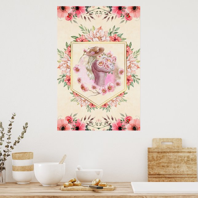 Blumendarstellung, Lady of Spring Poster (Küche)