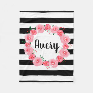Blumendecke Fleece des personalisierten rosa