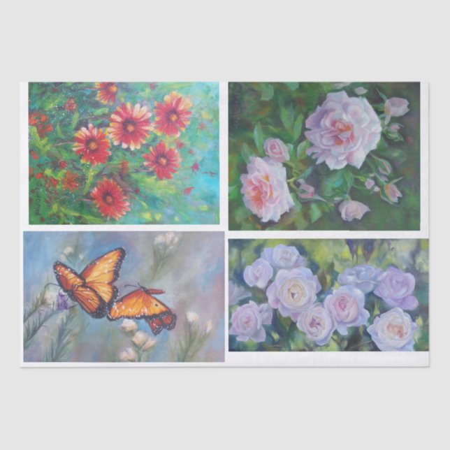 BlumenDecoupage Gewebe Seidenpapier (Vorderseite)