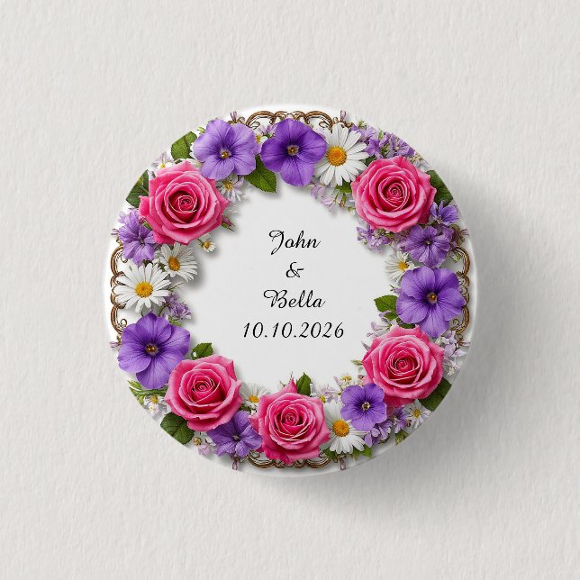 Blumendekor Button (Vorderseite)