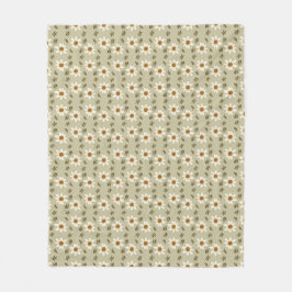 Blumendekoration in Weiß und Beige Fleecedecke