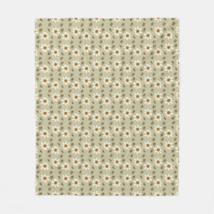 Blumendekoration in Weiß und Beige Fleecedecke