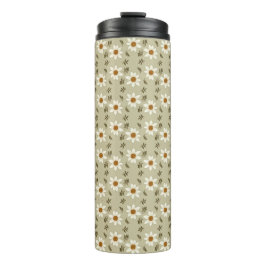 Blumendekoration in Weiß und Beige Thermosbecher