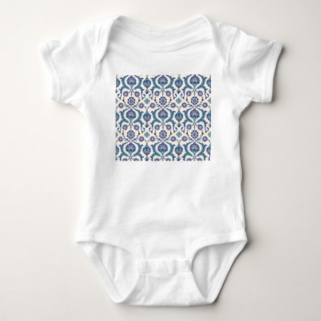 Blumendekoration: Traditionelles arabisches Muster Baby Strampler (Vorderseite)