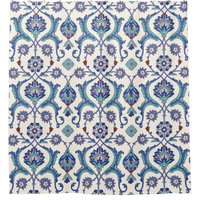 Blumendekoration: Traditionelles arabisches Muster Duschvorhang (Vorderseite)