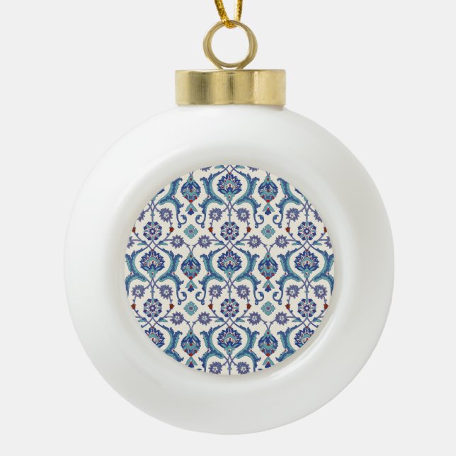 Blumendekoration: Traditionelles arabisches Muster Keramik Kugel-Ornament (Vorderseite)