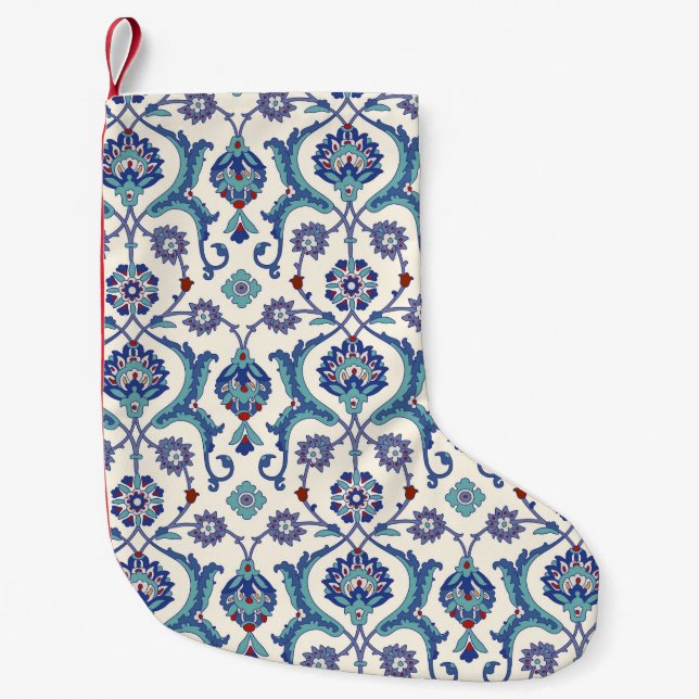 Blumendekoration: Traditionelles arabisches Muster Kleiner Weihnachtsstrumpf (Vorderseite)