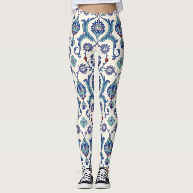 Blumendekoration: Traditionelles arabisches Muster Leggings (Vorderseite)