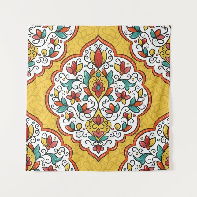 Blumendekoration: Türkische indische Motive. Wandteppich (Vorderseite)